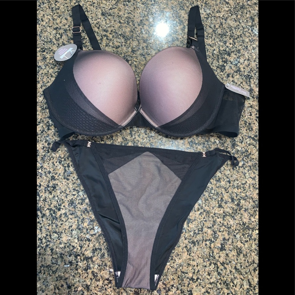 Secret Treasures Sheer Push up Bra & Panty Set